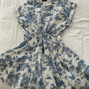 Blue and White Patterned Dress